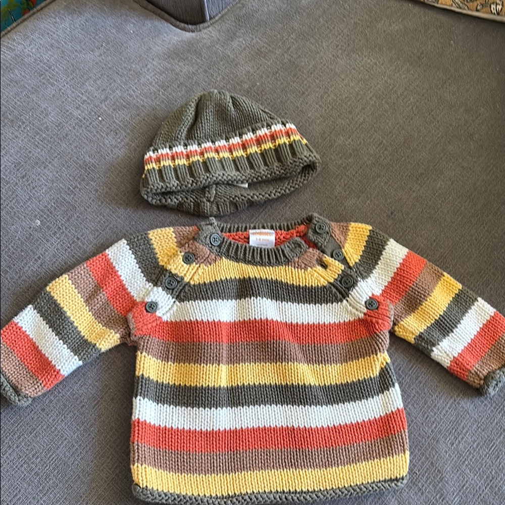Gymboree Orange and Yellow Striped Knit Sweater good condition